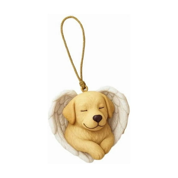Virelaxpo Mini Angel Dog Memorial Christmas Tree Ornament for Pet Lovers Festive Keepsake Decoration with Hanging Loop