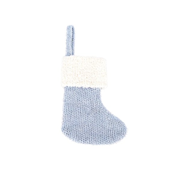 Virelaxpo Mini Christmas Stocking Glitter Knit Hanging Sock for Fireplace Mantel Tree Decor Candy Gift Holder