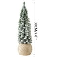 thumbnail image 1 of Virelaxpo Mini Flocked Snow-Covered Cedar Tabletop Christmas Tree - Realistic Snow Effect Holiday Decoration for Desk, Mantel, Shelf with Weighted Base, No Assembly Needed, 1 of 6