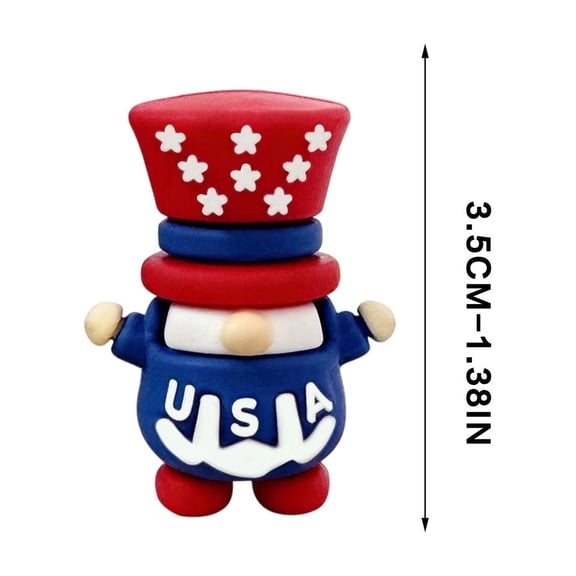 Virelaxpo Mini Patriotic Gnome Figurines 3pc Red White Blue USA Theme Tabletop Decor for Tiered Tray Shelf 4th July Memorial Day