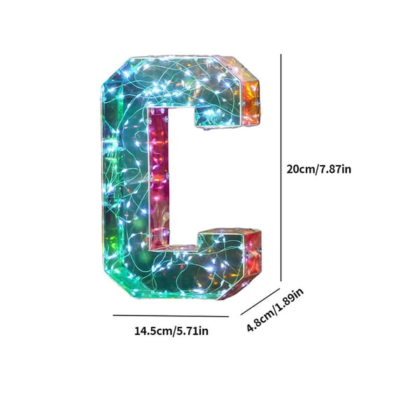 Virelaxpo Mirror Finish LED Letter Lights A-Z Decorative Tabletop Night Light for Party Birthday Proposal Decor