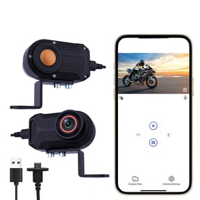 Virelaxpo Motorcycle Dash Cam WiFi USB Powered 140 Full HD IP68 for Handlebar Road Trip Riding Daily Commute 12V Key Auto Start