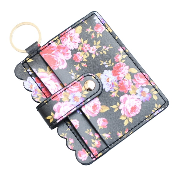Virelaxpo Multi-Function PU Leather Wallet with Card Slots and Keychain - Compact Organizer for IDs Coins and Daily Essentials