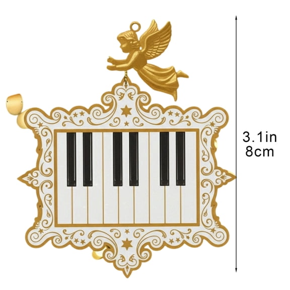Virelaxpo Musical Instrument Christmas Ornament Collection - 9 Instruments like Violin and Guitar with Golden Filigree Elegant Tree Decoration Perfect Gift for Music Lovers