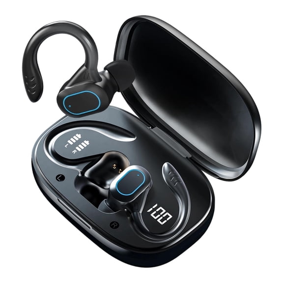Virelaxpo Neckband Bluetooth Earbuds with In-Line Power Display, AI Translation, 50-Hour Battery, for Sports, Gym, and Travel