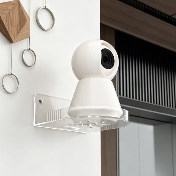Virelaxpo No Drill Camera Wall Shelf for Surveillance Router Cable Management