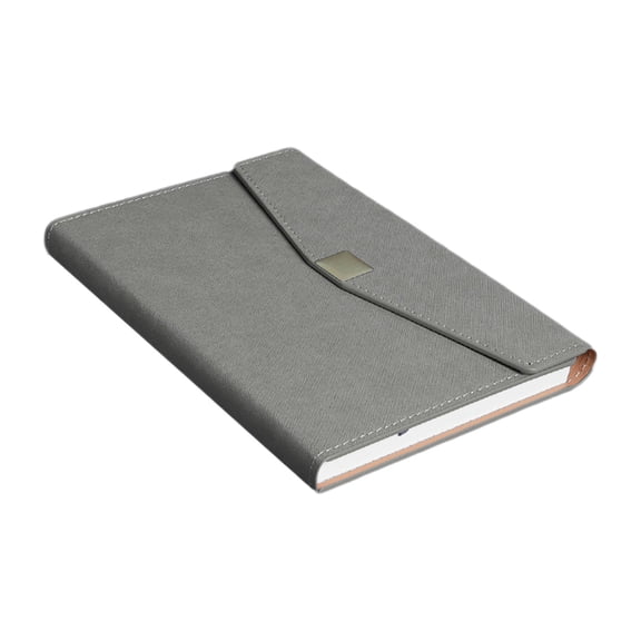Virelaxpo Notebook A5 Faux Leather Cover Metal Binder Rings 128 Sheets for Business