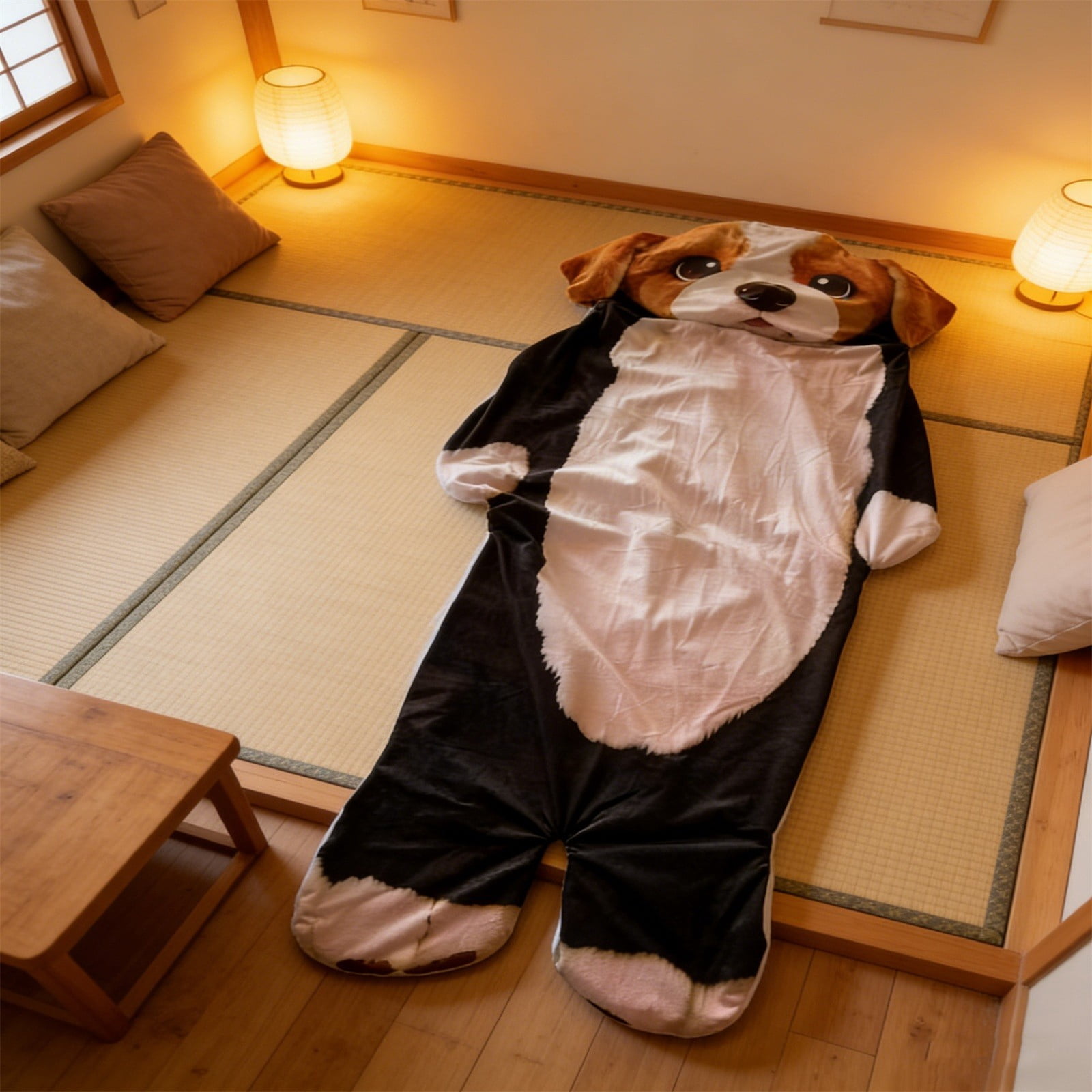 Virelaxpo Oversized Animal Sleeping Bag Flannel Body Pillow 190x80cm for Adults Camping Nap Bedroom Lounge