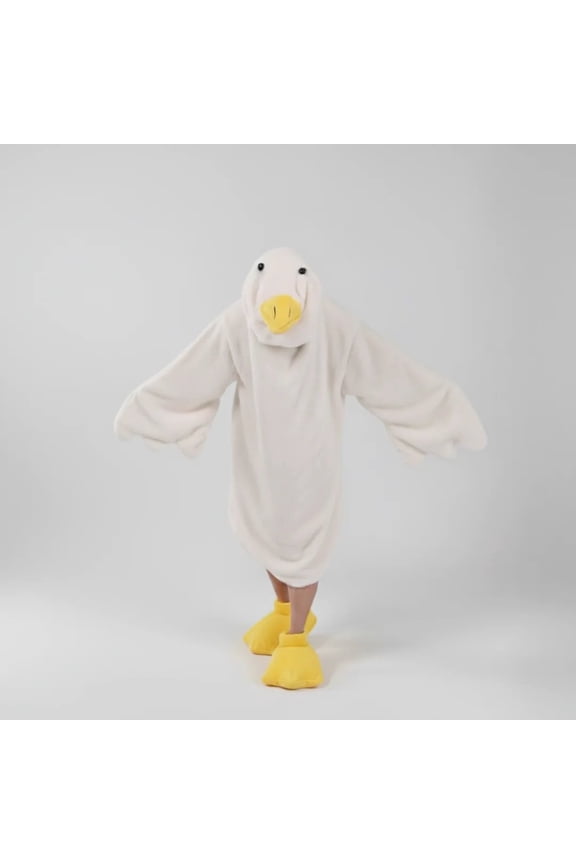 Oversized Fleece Wearable Blanket Hoodie with Slippers for Winter Comfort Adult Onesie