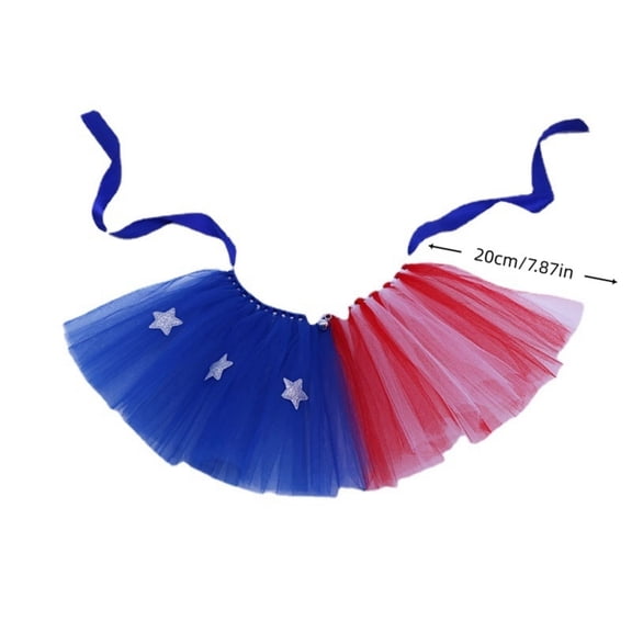 Virelaxpo Patriotic Pet Skirt Red White Blue Elastic Waist Dog Cat Holiday Apparel 4th of July Pet Dress Parade Photo Shoot