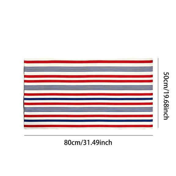 Virelaxpo Patriotic Striped Doormat 80x50cm Red White Blue Door Mat for 4th of July Entry
