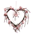 thumbnail image 1 of Virelaxpo Pink Heart Shaped Wreath, Valentines Day Door Wall Garland, Floral Decoration for Home and Party, 30cm Diameter Romantic Accent, 1 of 6