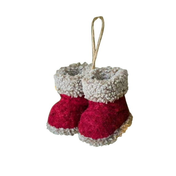 Virelaxpo Plush Christmas Boot Ornament, Mini Boot Pendant for Tree and Holiday Decoration - Soft Fabric Construction, Multiple Color Choices, Festive Accent for Home and Gifting