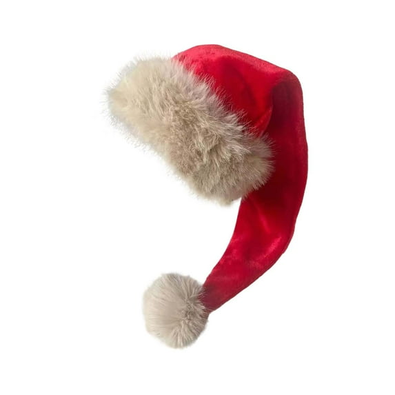 Virelaxpo Plush Santa Hat - Thickened Large Size Christmas Party Hat for Holiday Celebrations and Festive Decor