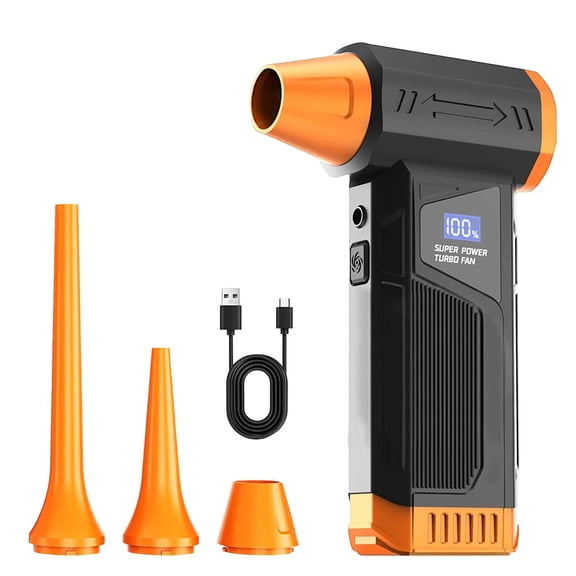 Virelaxpo Portable Electric Air Blower with Multiple Nozzles, Cordless High-Speed Blower for Cleaning Electronics Car Interiors and Home Use LED Light