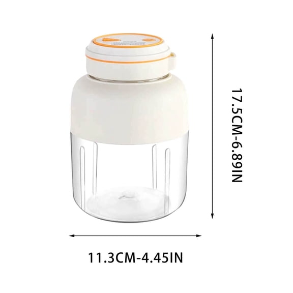 Virelaxpo Portable Juicer Blender with Ice Crushing Function USB Rechargeable 1300ml Capacity Two Lids for Smoothies and Drinks