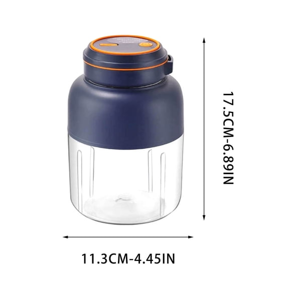 Virelaxpo Portable Juicer Blender with Ice Crushing Function USB Rechargeable 1300ml Capacity Two Lids for Smoothies and Drinks