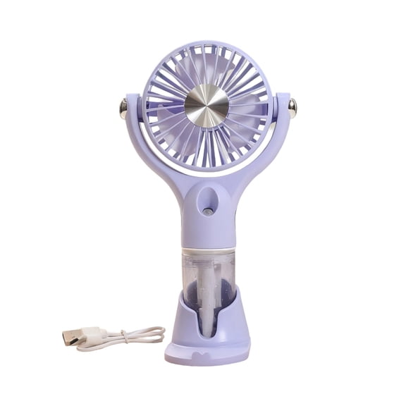 Virelaxpo Portable Misting Fan with 360° Rotation, USB Rechargeable Spray Fan with Stand, Humidifying Cooling Fan for Office Desk and Outdoor Use