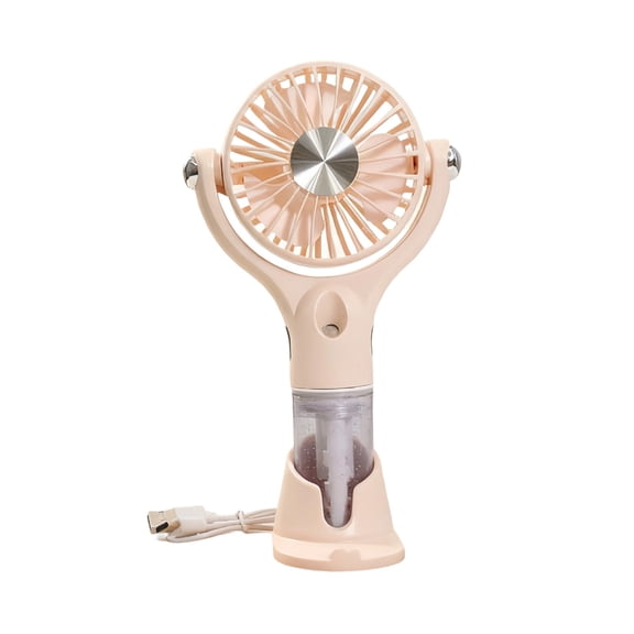 Virelaxpo Portable Misting Fan with 360° Rotation, USB Rechargeable Spray Fan with Stand, Humidifying Cooling Fan for Office Desk and Outdoor Use