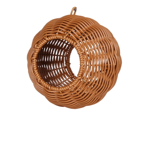 Virelaxpo Rattan Weaving Bird Nest for Parrots, Chew-Resistant Hanging Design with Comfortable Interior, Bird Cage Accessory for Resting and All-Season Use in Home Aviary