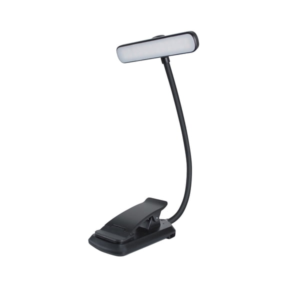 Virelaxpo Rechargeable Clip-On Reading Light with Adjustable Gooseneck and 3 Color Modes – LED Book Lamp for Bedside Reading and Office Desk Use