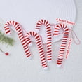 thumbnail image 1 of Virelaxpo Red and White Striped Plush Candy Cane Ornament - Soft Fabric Christmas Tree Decoration with Hanging Loop for Festive Home and Holiday Displays, 1 of 3