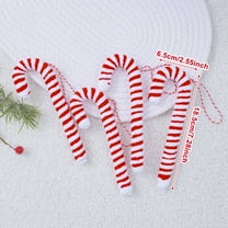 Virelaxpo Red and White Striped Plush Candy Cane Ornament - Soft Fabric Christmas Tree Decoration with Hanging Loop for Festive Home and Holiday Displays