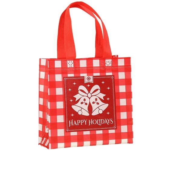 Virelaxpo Red and Green Christmas Gift Bag - Foldable Non-Woven Handbag for Gift Wrapping, Storage, and Festive Decor, Easy to Carry