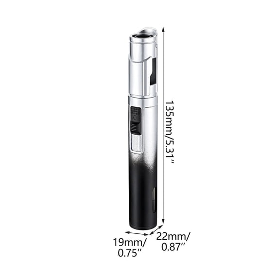 Virelaxpo Refillable Butane Torch Lighter Windproof Flame with Adjustable Flame and Safety Lock Pen Style for Candle Lighting Barbecue and Outdoor Ignition