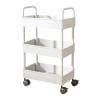 Virelaxpo Rolling Storage Cart for Kitchen Bathroom Laundry,Black 3 Tier Organizer Mobile Shelving Unit Storage Rolling Utility Cart with Wheels