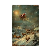 Virelaxpo Santa Claus Vintage Metal Wall Decor, Christmas Hanging Art for Home, Rustic Festive Sign for Indoor Use