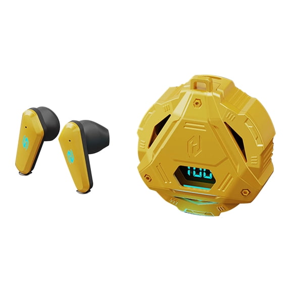 Virelaxpo Semi-In-Ear Wireless Gaming Bluetooth Headset with Mecha Design, Zero-Latency Audio, Long Battery Performance for E-Sports Gaming and On-the-Go Entertainment