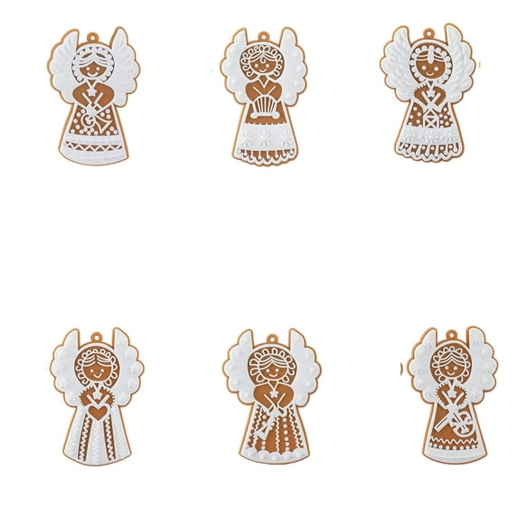 Virelaxpo Set of 6 Soft Rubber Christmas Ornaments, PVC Holiday Pendants for Christmas Tree, Fireplace, and Home Decoration - Multicolor Designs, Easy to Hang, Festive Accents for Indoor Displays