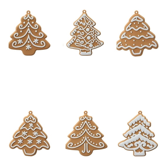 Virelaxpo Set of 6 Soft Rubber Christmas Ornaments, PVC Holiday Pendants for Christmas Tree, Fireplace, and Home Decoration - Multicolor Designs, Easy to Hang, Festive Accents for Indoor Displays