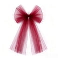 thumbnail image 1 of Virelaxpo Sheer Mesh Bow Decoration with Flowing Ribbons, Layered Hanging Bow Ornament for Christmas Tree Wedding Party Home Decor, 1 of 7