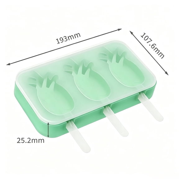 Virelaxpo Silicone Pineapple Ice Molds Set with Airtight Lid and 3 Reusable Sticks, Perfect for Homemade Popsicles, Frozen Yogurt, and Summer Party Treats