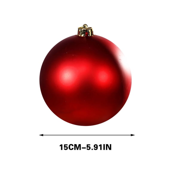 Virelaxpo Single 15cm Matte Finish Christmas Tree Ball Ornament, Shatterproof Plastic Hanging Decoration for Holiday Decor