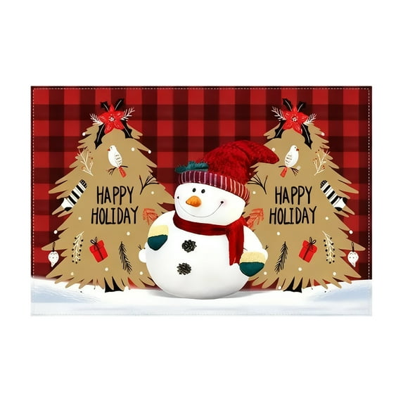 Virelaxpo Single Christmas Placemat 12x18 Inches, Winter Snowflake Table Mat for Dining Room, Heat-Resistant and Machine Washable for Party Use