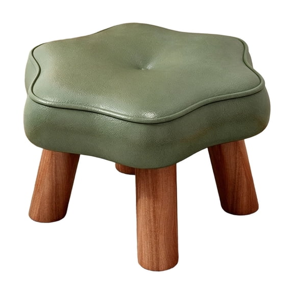Virelaxpo Small Household Stool, Stackable Wooden Footstool with Padded Seat, Durable Design for Entryway, Living Room, and Home Decor, Easy to Clean and Space-Saving