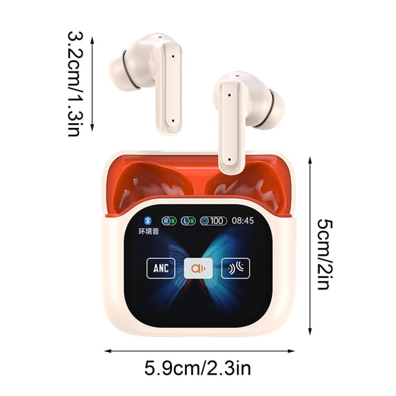 Virelaxpo Smart Translation Bluetooth Headset, Color Screen Display ANC Noise Reduction Earphones, for Business, Travel, Language Learning, Hands-Free Calls