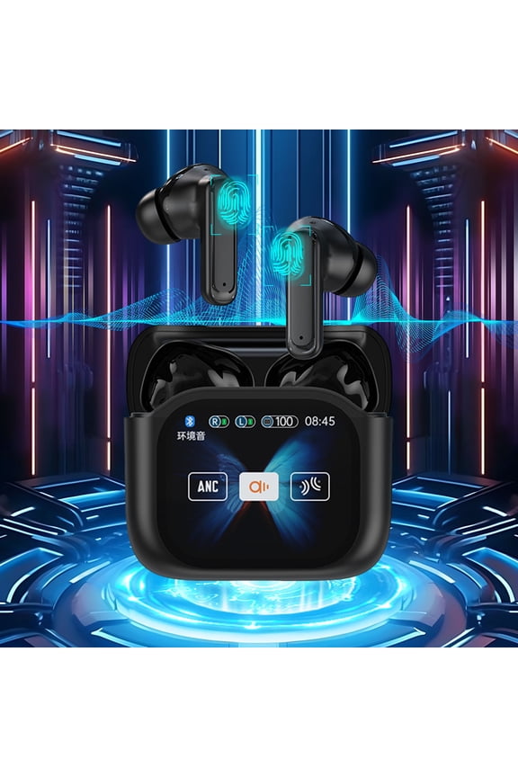 Smart Translation Bluetooth Headset, Color Screen Display ANC Noise Reduction Earphones, for Business, Travel, Language Learning, Hands-Free Calls