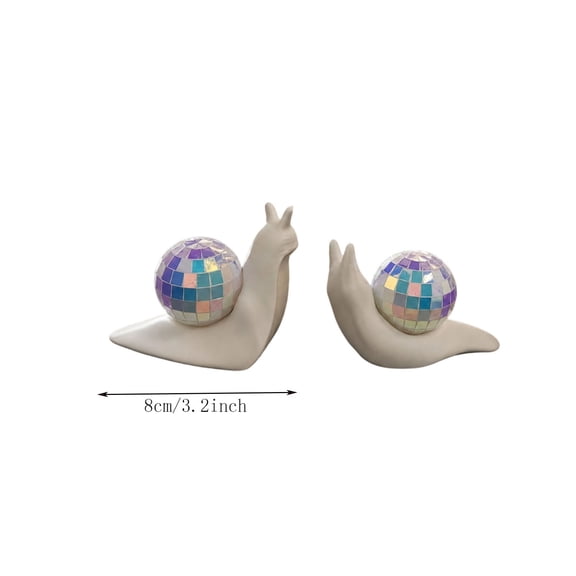 Virelaxpo Snail Shape Disco Ball Suncatcher Statue with Mirror Tiles, 3D Printed Light Refractor for Windowsill Desk Display