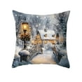 thumbnail image 1 of Virelaxpo Snow Scene Christmas Pillow Cover - Linen Decorative Cushion with American-Style Designs for Sofa and Living Room Festive Decor, 1 of 6