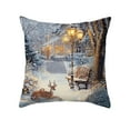 thumbnail image 1 of Virelaxpo Snow Scene Christmas Pillow Cover - Linen Decorative Cushion with American-Style Designs for Sofa and Living Room Festive Decor, 1 of 6