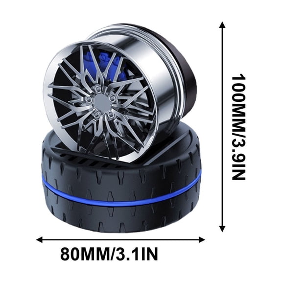 Virelaxpo Solar Powered Rotating Car Air Freshener with Wheel Design for Aromatherapy and Dashboard Decoration