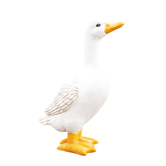 Virelaxpo Standing Duck Garden Figurine 6.7 Inch, Resin Animal Statue Outdoor Lawn Patio Yard Ornament Indoor Shelf Display Accent
