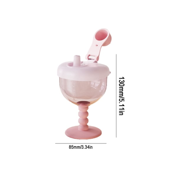 Virelaxpo Straw Cup with Spill Proof Lid and Measurement Marks for Drinking Heat Resistant Easy to Hold