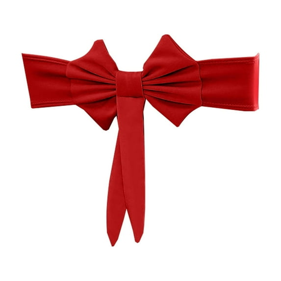 Virelaxpo Stretchable Christmas Bow Chair Back Decoration with Elastic Tie,Easy to Install and Remove for Holiday Party Decor,Multi-Color Options