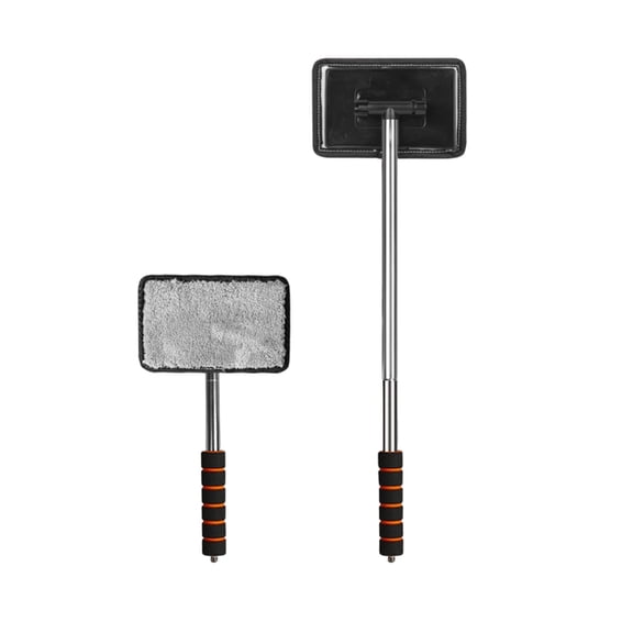 Virelaxpo Telescopic Car Window Cleaner with Head Adjustable Extendable Handle for Auto Glass Cleaning Removes Dust and Condensation