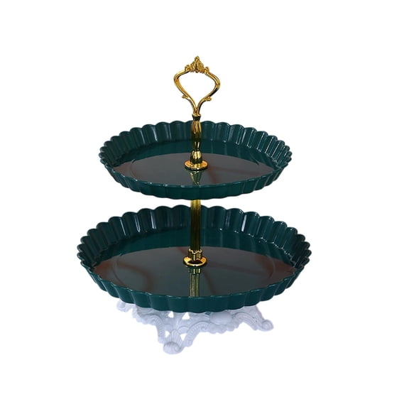 Virelaxpo Tiered Fruit Tray with Base 9.84x7.87in, Multi Layer Serving Platter for Living Room Kitchen Display Home Decor Accent